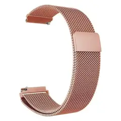 GENERICO - Correa Pink Gold de acero inoxidable 22 mm con cierre magnético