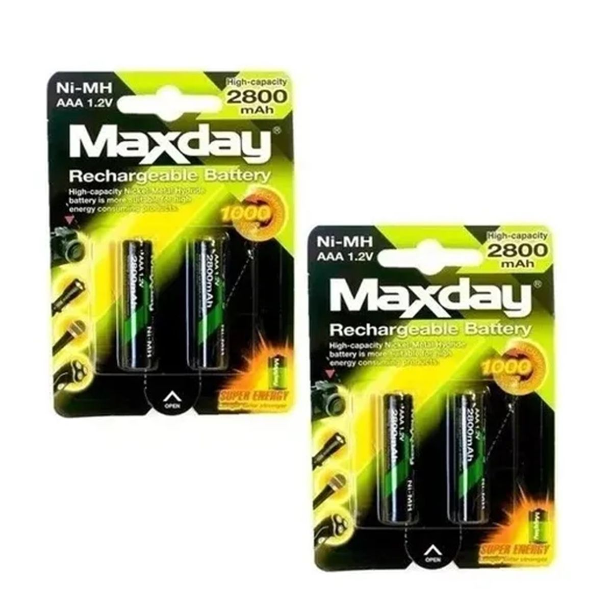 GENERICO - Pack X4 Pilas Recargables Aaa Pila Aaa 2 Pilas 2800mah Recarga