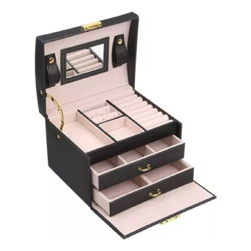 MUNDO MAGIA - Joyero Caja Tipo Maleta Organizador Portátil Viaje Exhibidor
