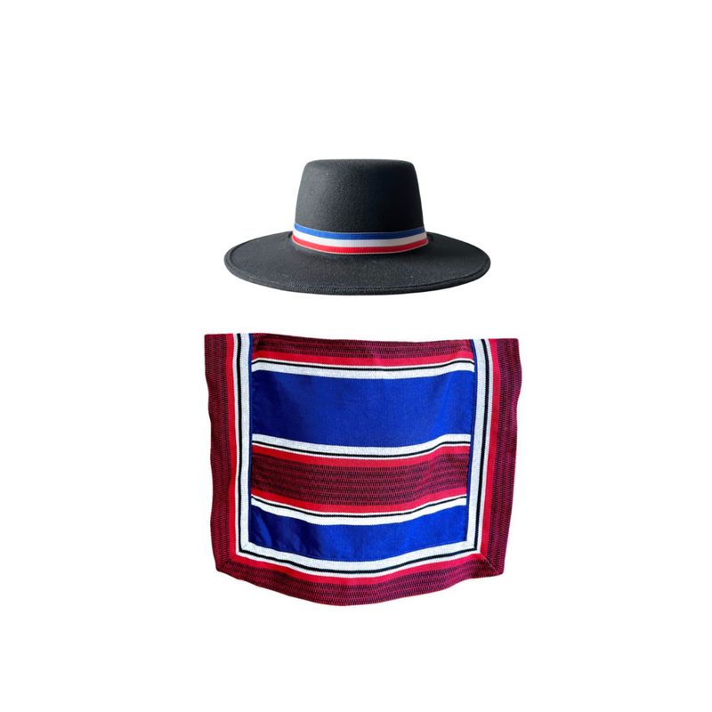 GENERICO - Manta Poncho + Sombrero Huaso Niño Talla L