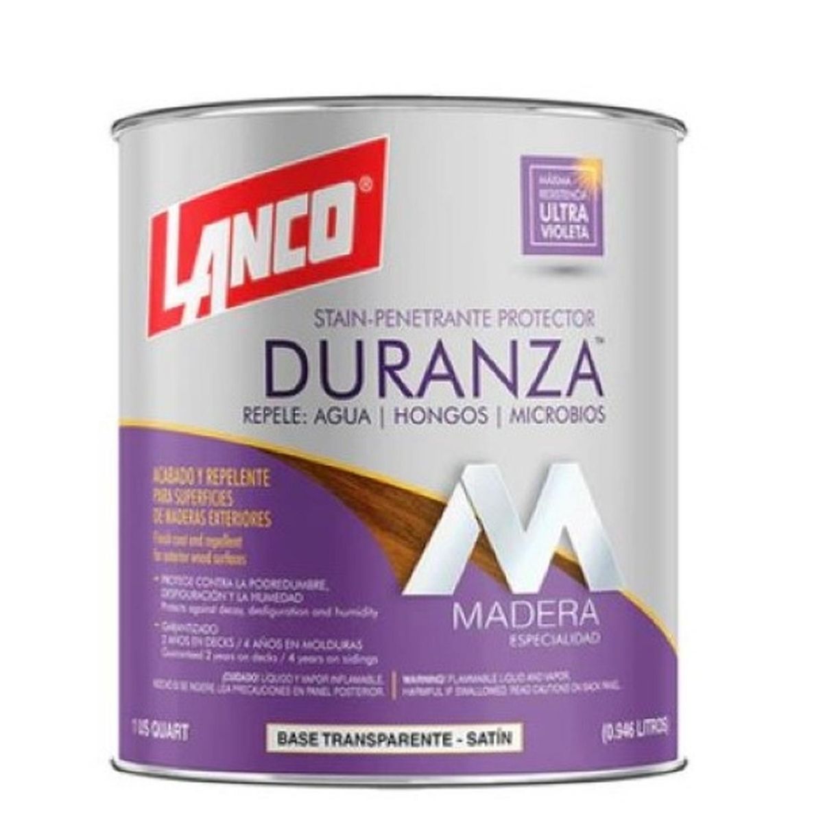 LANCO - Protector Impregnante Madera Transparente Duranza 1/4gl Lanco