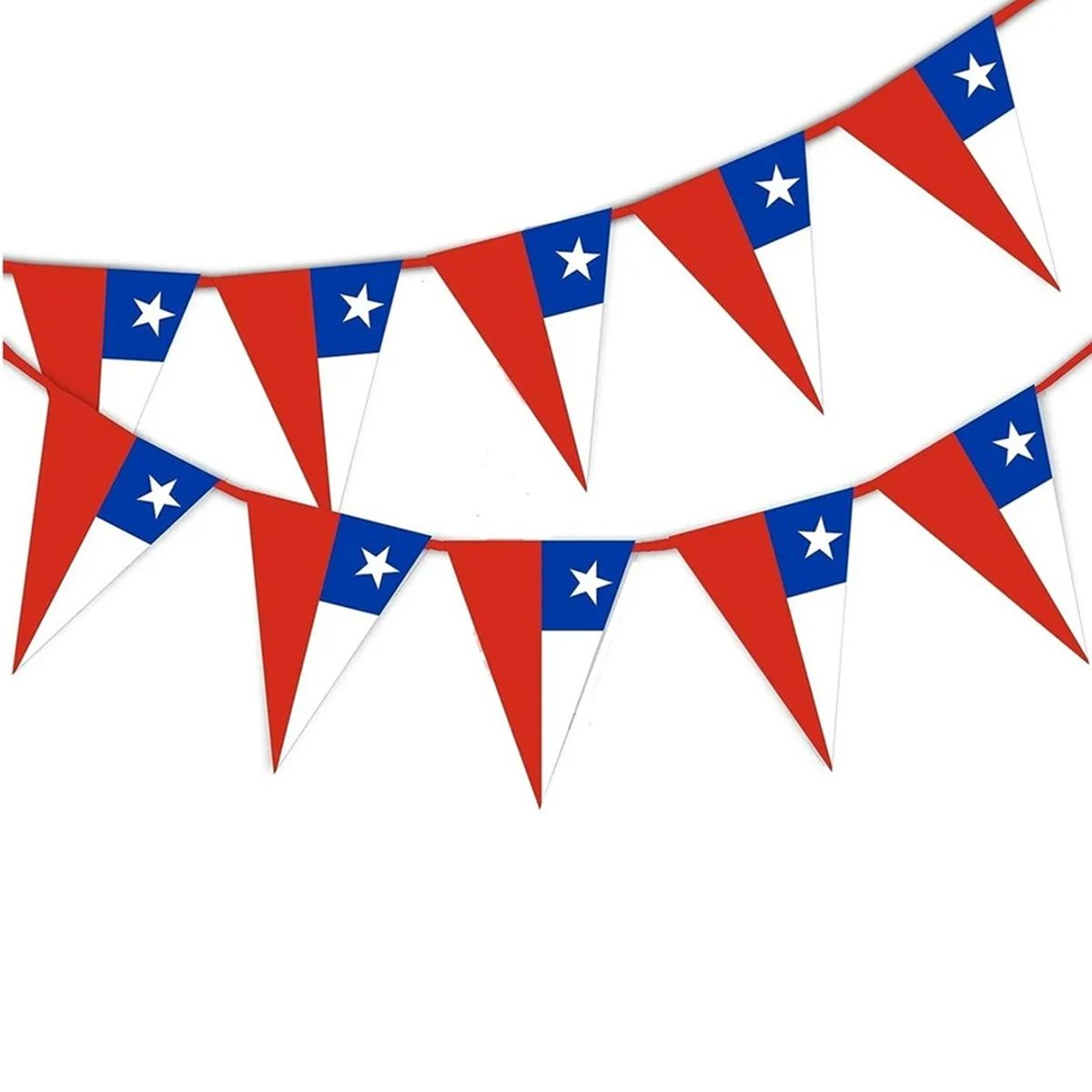 GENERICO - Pack X3 Banderines Guirnaldas Fiestas Patrias Chilenas 5m