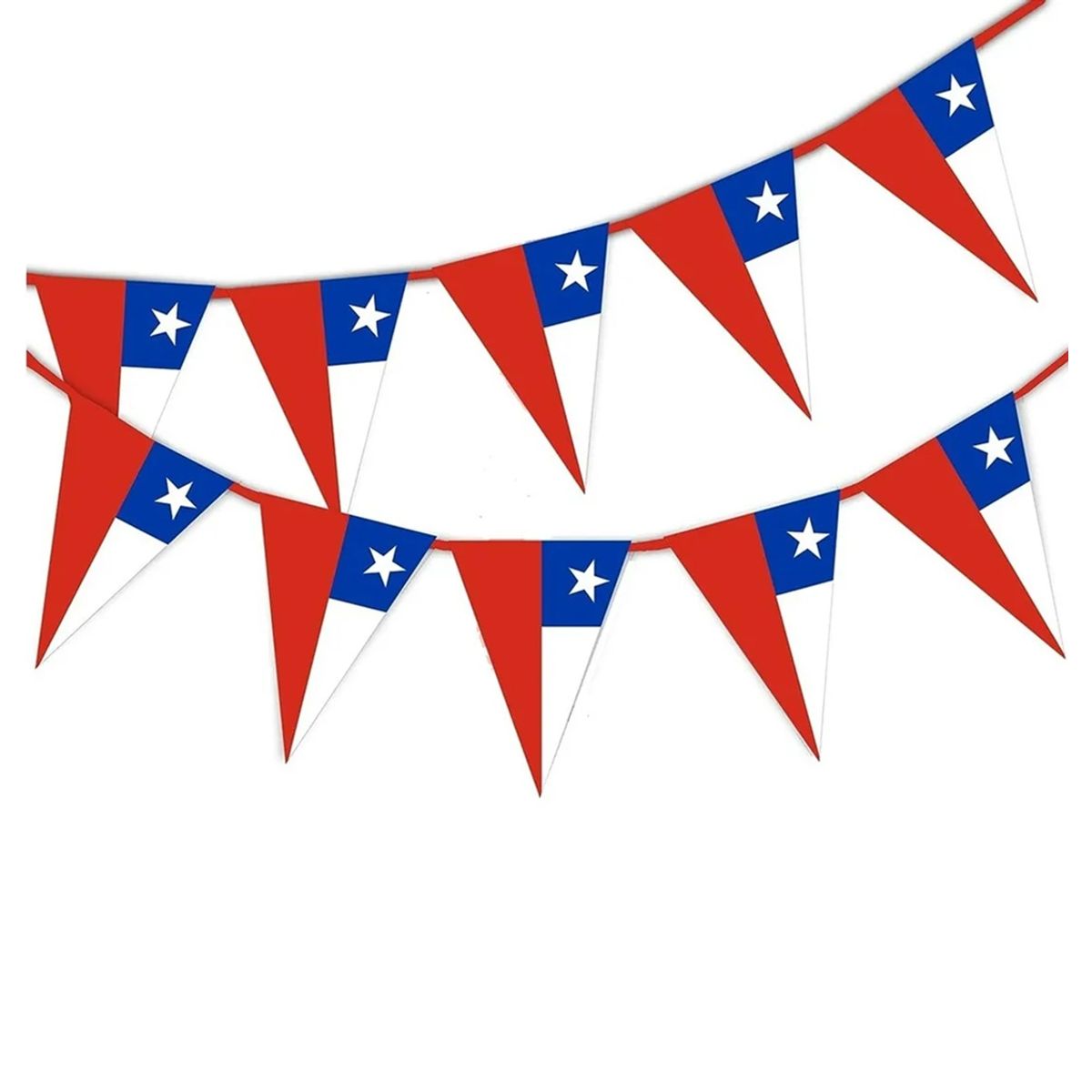 GENERICO - Pack X3 Banderines Guirnaldas Fiestas Patrias Chilenas 5m