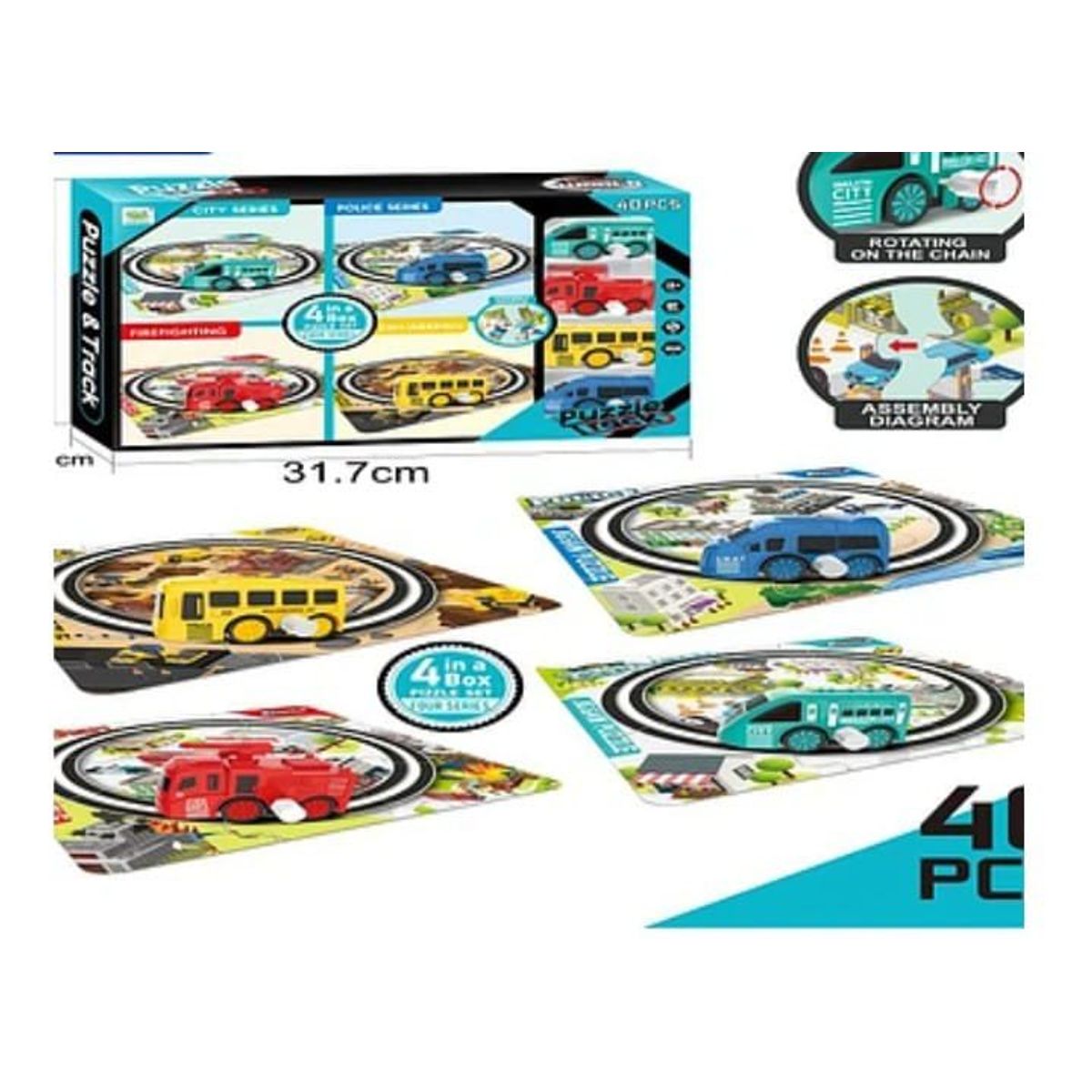 GENERICO - Juego pista 4 autos armable 40 unds para niños