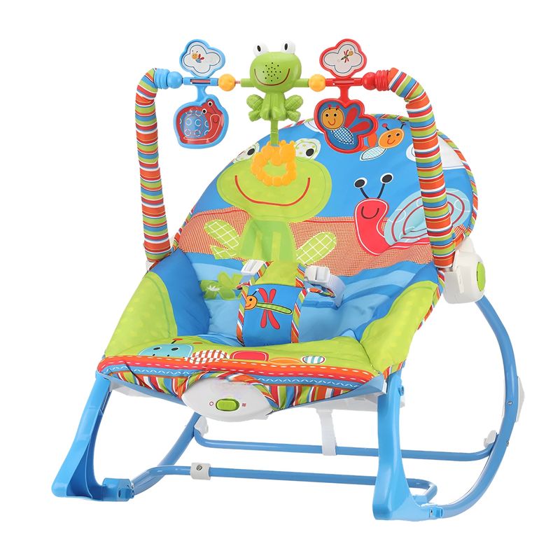 GENERICO - Silla Mecedora Musical Con Vibración Para Bebe Azul