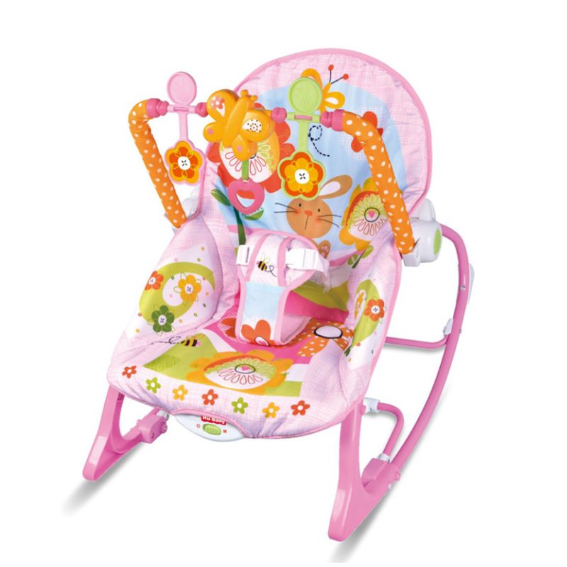 GENERICO - Silla Mecedora Musical Con Vibración Para Bebe Rosada