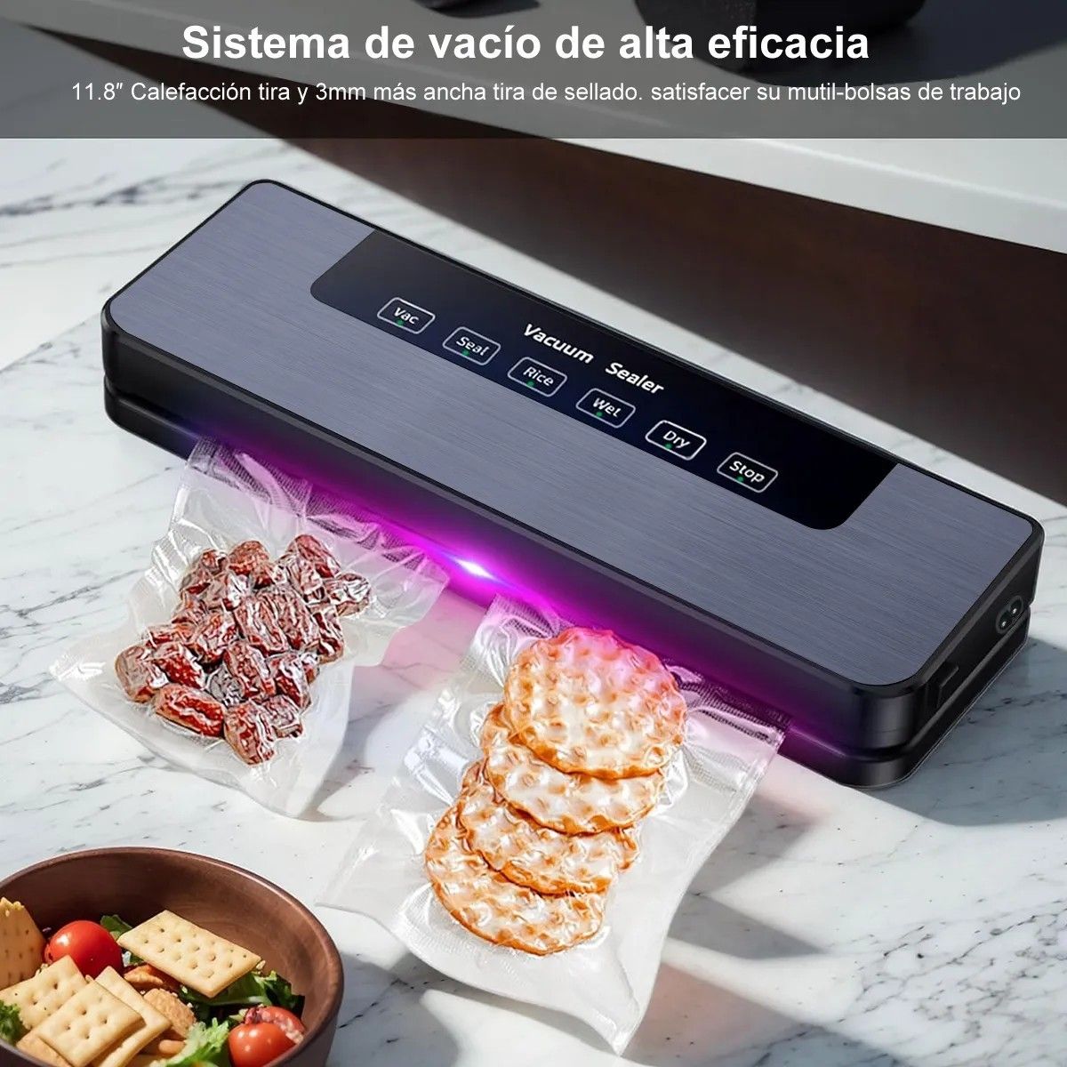 MUNDO MAGIA - Maquina Selladora Al Vacio De Alimento Seco Y Humedo Mojada