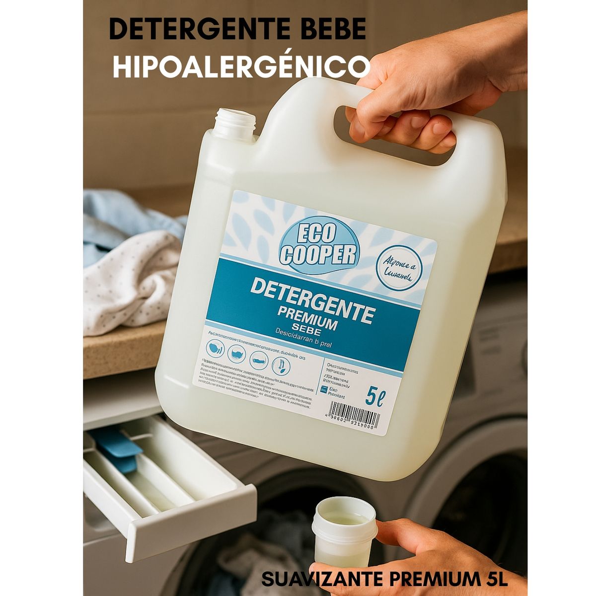 GENERICO - Detergente Bebe Hipoalergénico Suavizante Premium 5l