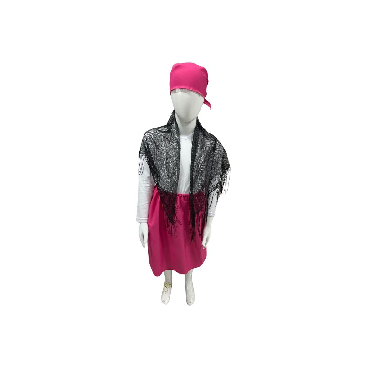 GENERICO - Traje Tipico Chilote Niñas Fiestas Chile Talla M Rosa