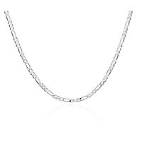 Cadena Figaro Plateada 4 mm 50 cm