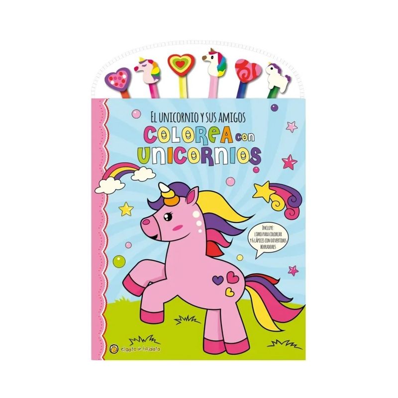 TOP10BOOKS - LIBRO COLOREA CON UNICORNIOS: EL UNICORNIO Y S / EL GATO DE HOJALATA /
