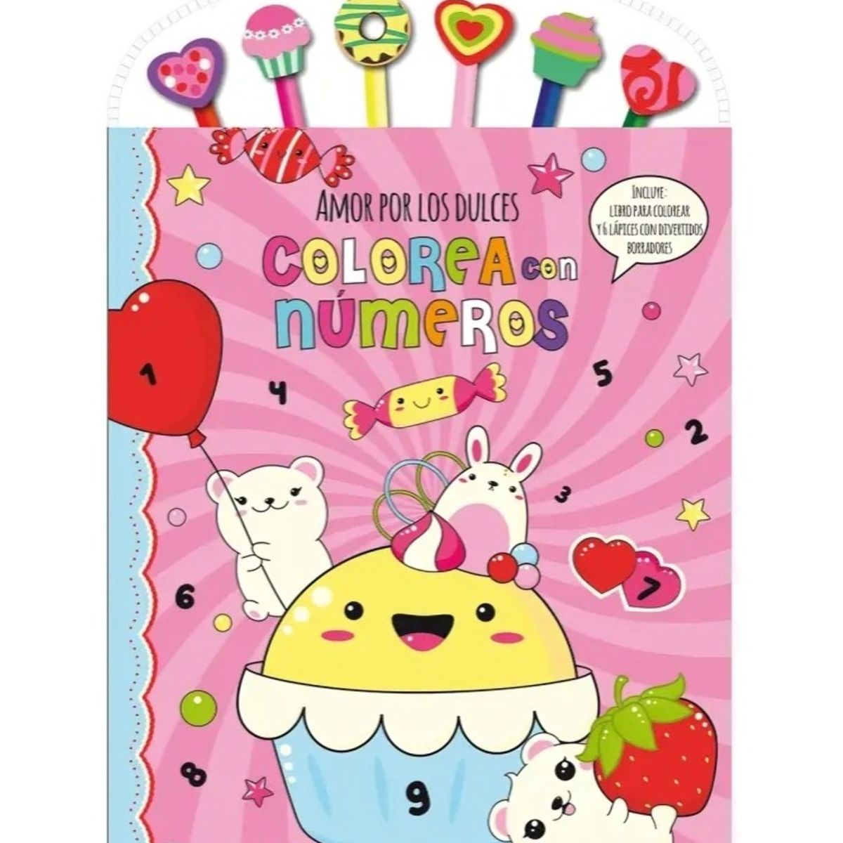 TOP10BOOKS - LIBRO Colorea Con Numeros: Amor Por Los Dulces