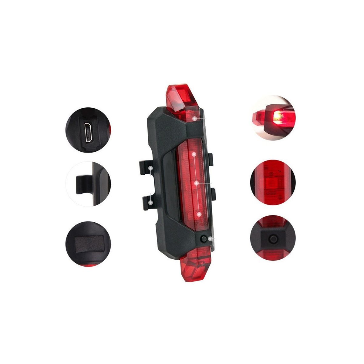 PUNTO STORE - Luz Led Para Bicicletas Seguridad Recargable 50 Lúmenes - Ps