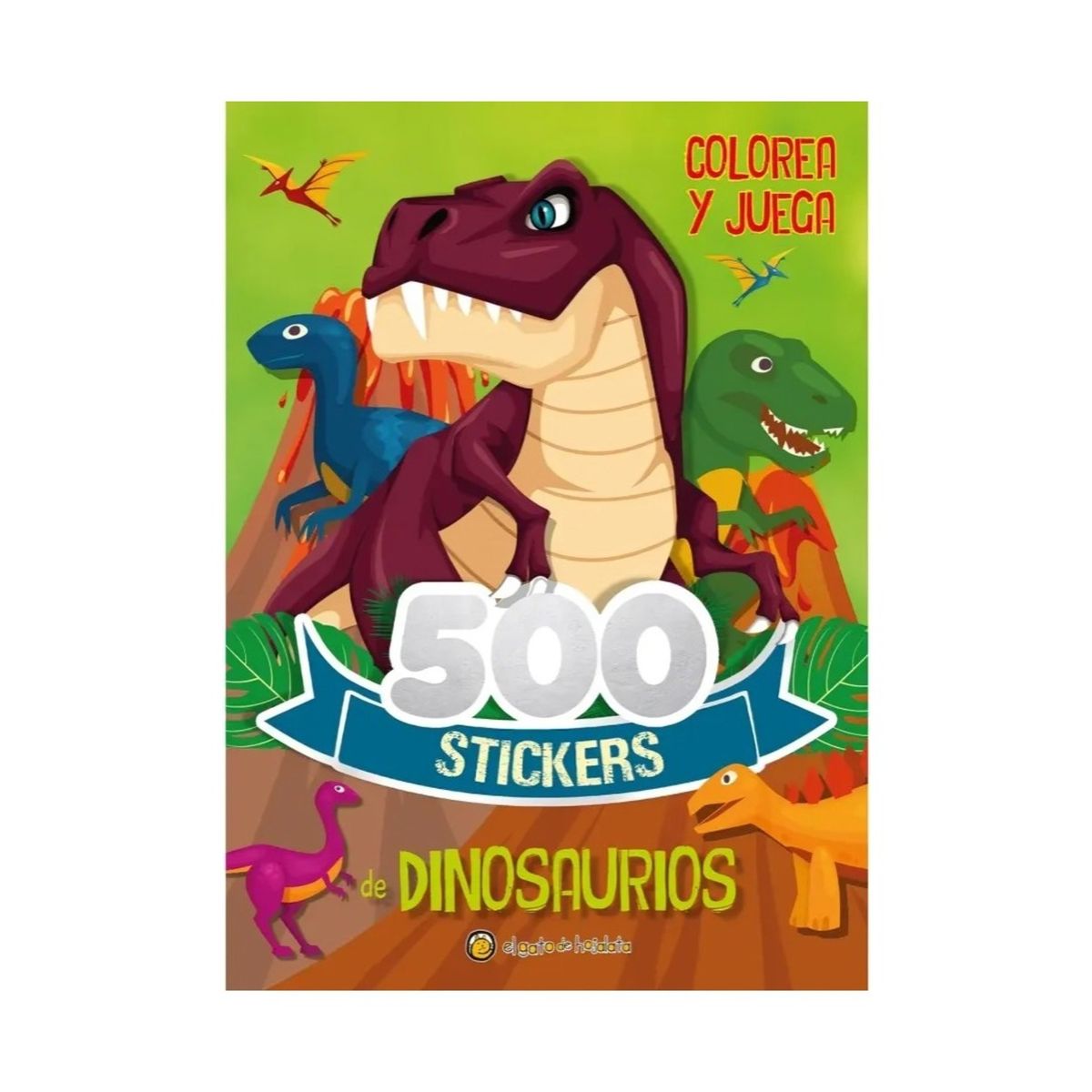 TOP10BOOKS - LIBRO 500 Stickers De Dinosaurios - Colorea Y