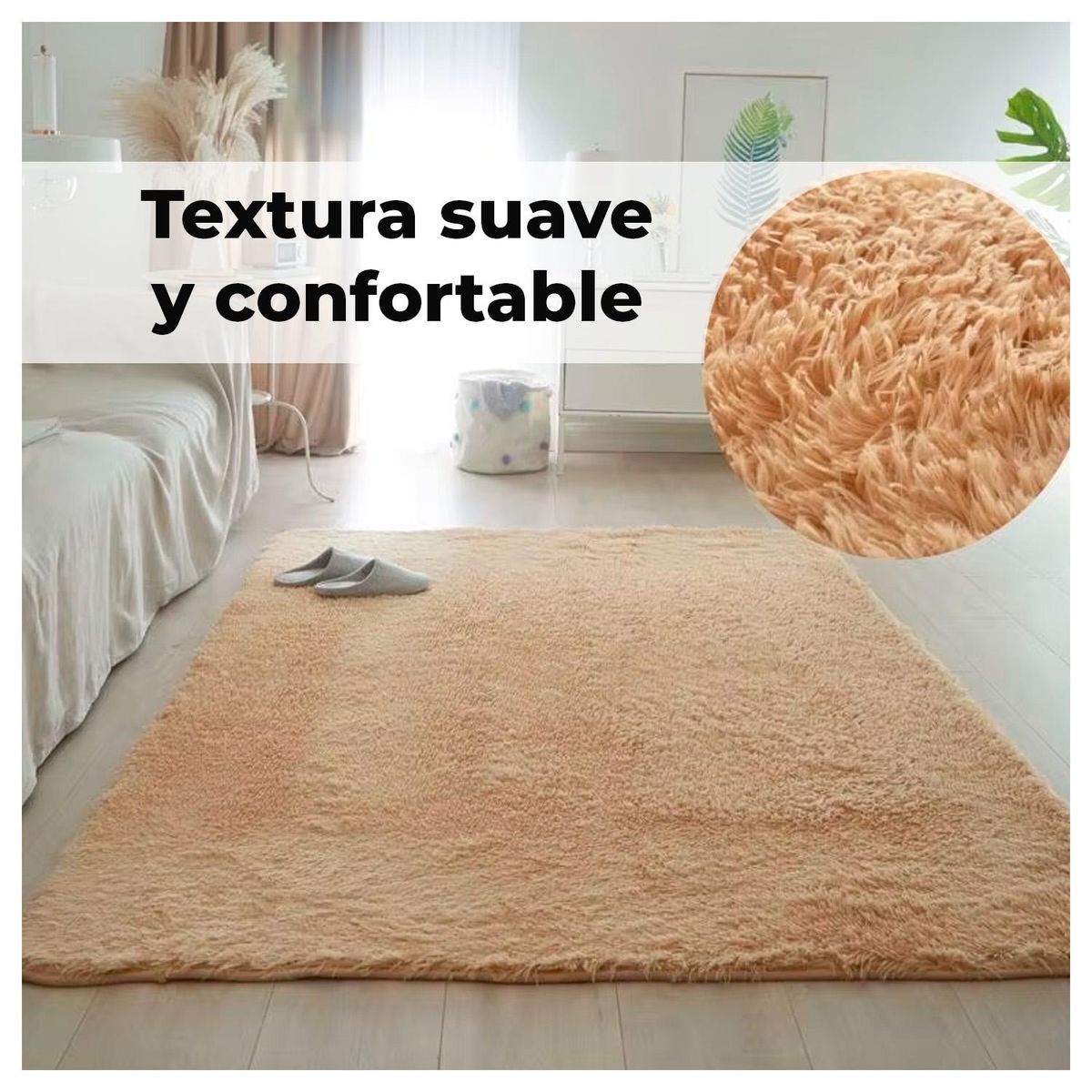 GLOBAL LATIN GROUP - Alfombra Decorativa Antideslizante Ideal Sala y Dormitorio - Blanco