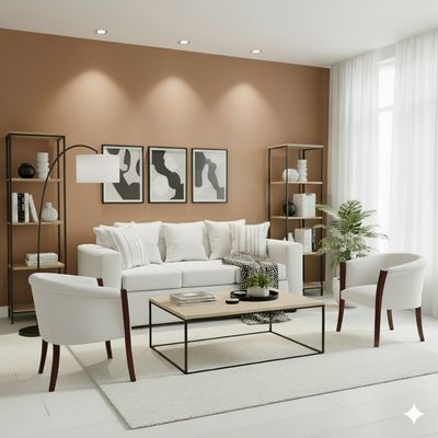 Imagen 2 del producto Living 311 kabul Crudo Sofa 3 cuerpos + 2 Sitiales de madera tapizados