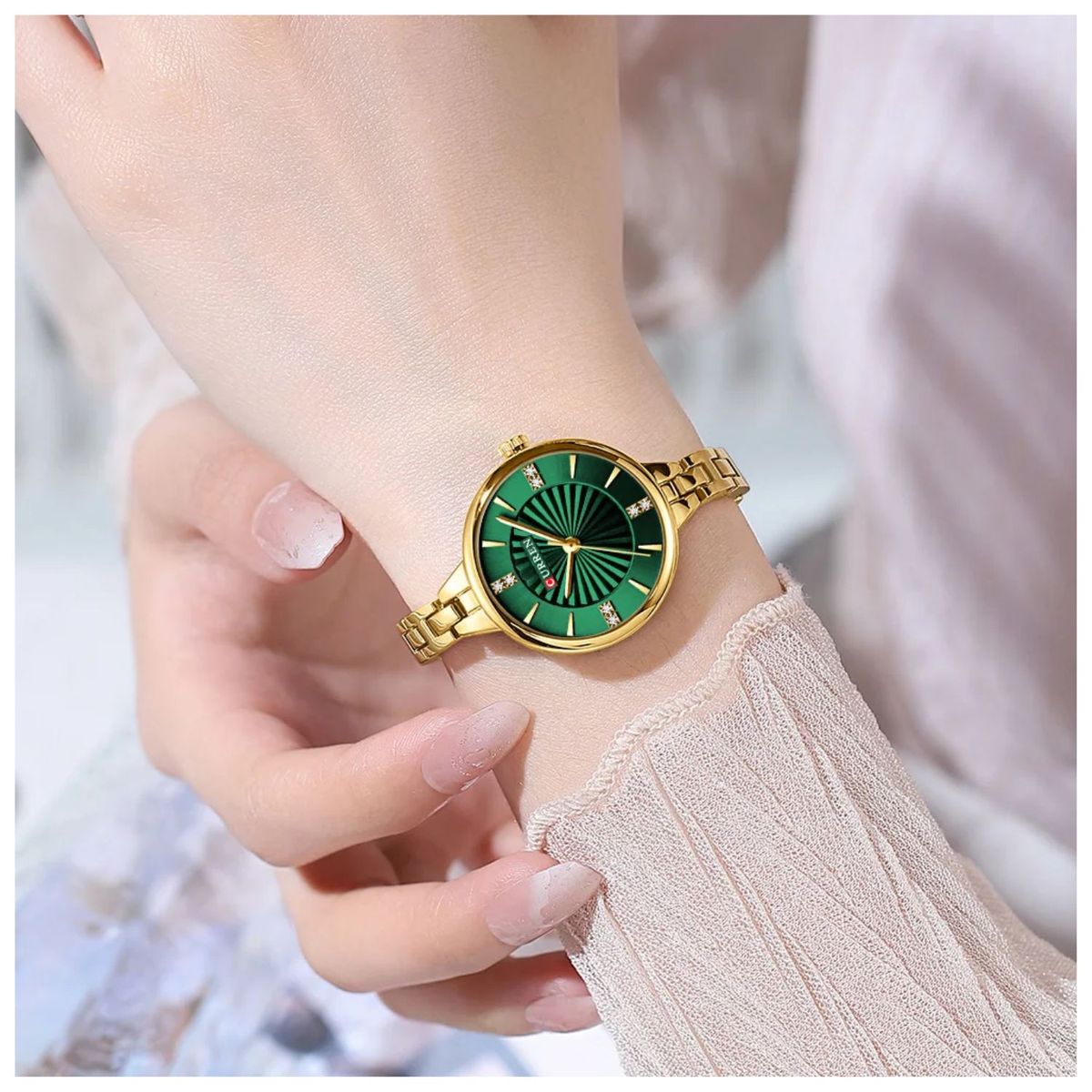CURREN - Reloj mujer elegante Curren cuarzo análogo de lujo tecnología japonesa