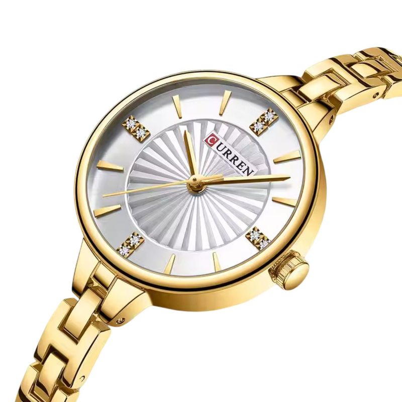CURREN - Reloj mujer elegante Curren cuarzo análogo de lujo tecnología japonesa