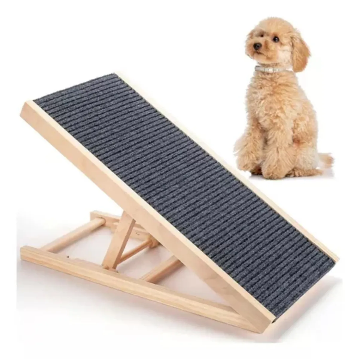 MUNDO MAGIA - Rampa Plegable De Madera Para Mascotas Perros Gatos