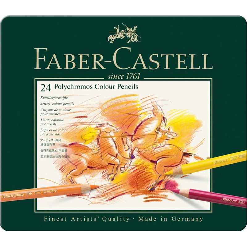 FABER-CASTELL - Caja 24 lápices de colores Polychromos