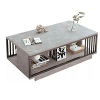 Mesa De Centro Para Living Con 2 Niveles 100x50x40 Gris