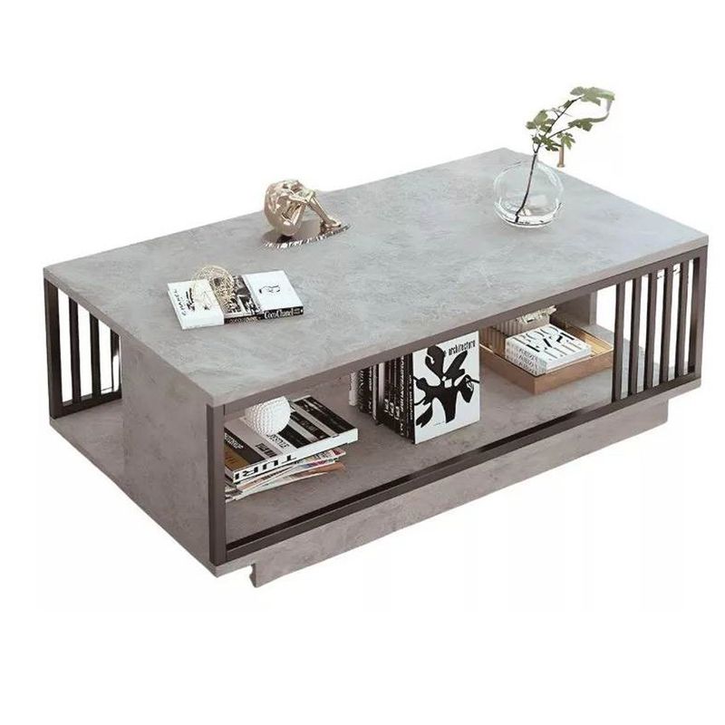 MUNDO MAGIA - Mesa De Centro Para Living Con 2 Niveles 100x50x40 Gris