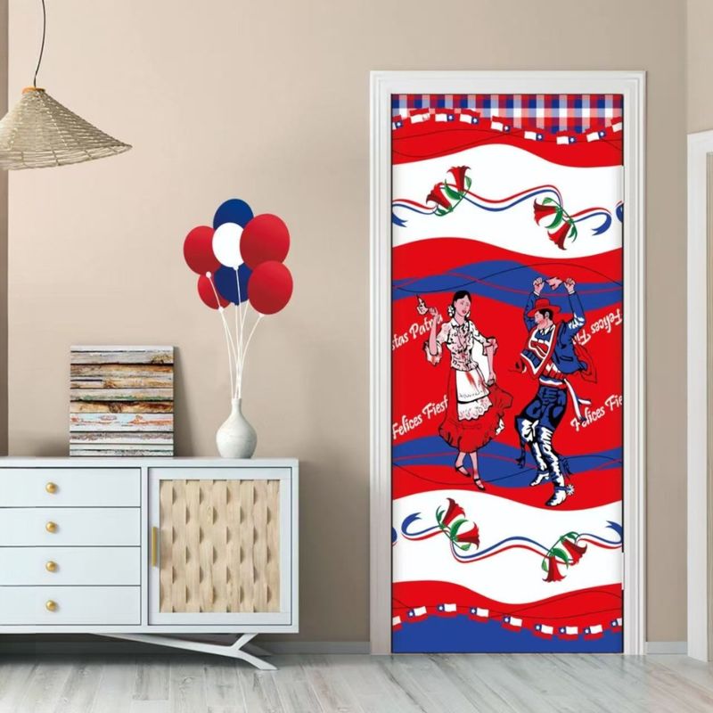 ANGELES DEL HOGAR - FUNDA DECORATIVA PARA PUERTA DISEÑO FECHAS PATRIAS