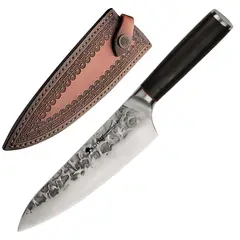 KOYAM - Cuchillo Chef 20,5cm Acero 1.4116 Forjado a Mano con Funda