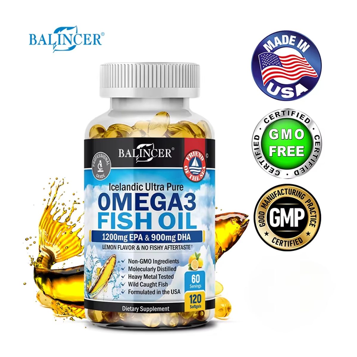 GENERICO - Balincer Icelandic Fish Oil 2250mg Omega 3 Epa/dha 120 Gel