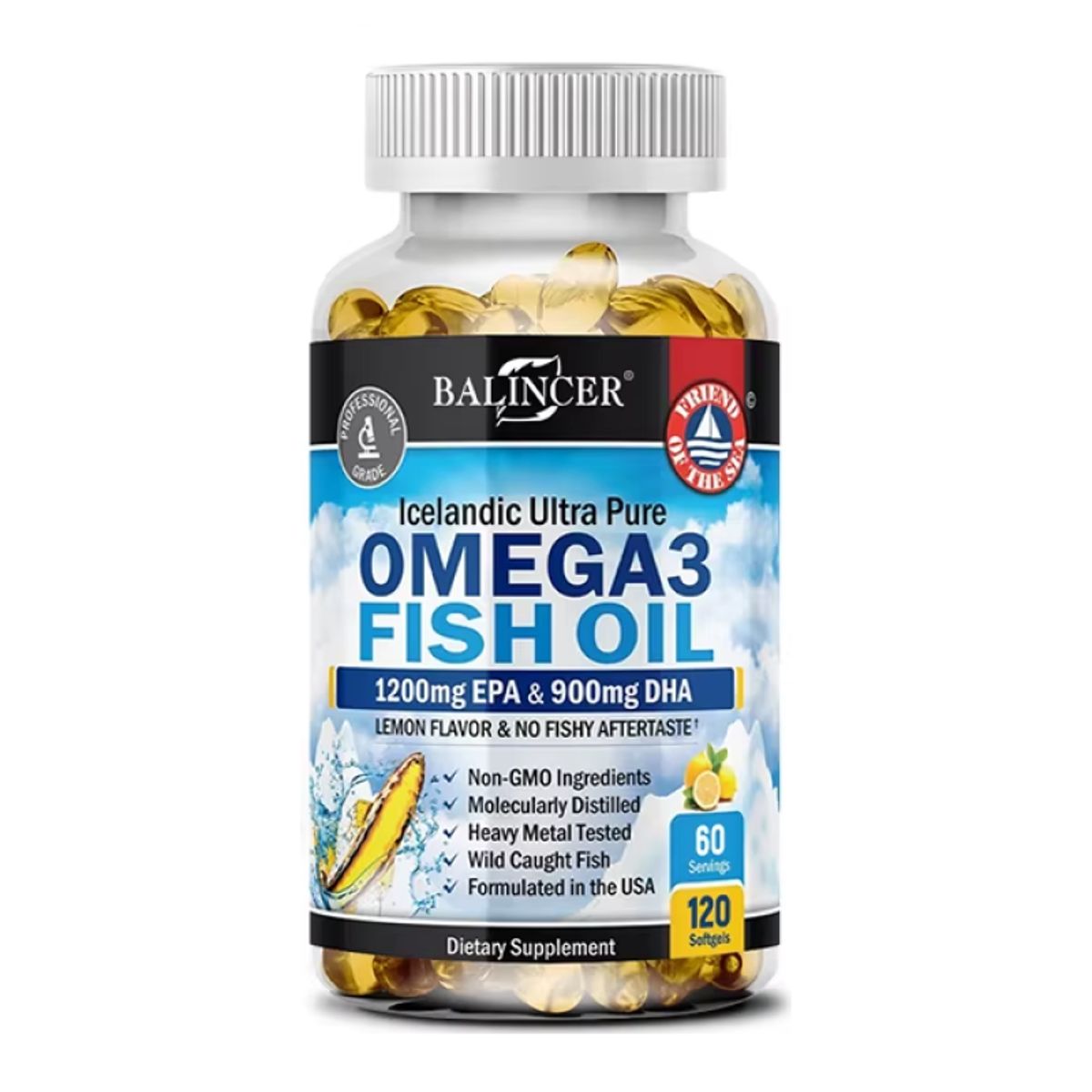 GENERICO - Balincer Icelandic Fish Oil 2250mg Omega 3 Epa/dha 120 Gel
