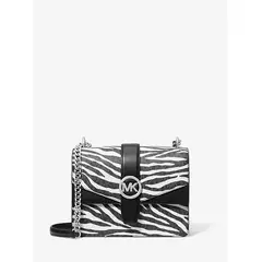 MICHAEL KORS - Cartera crossbody Greenwich negra print