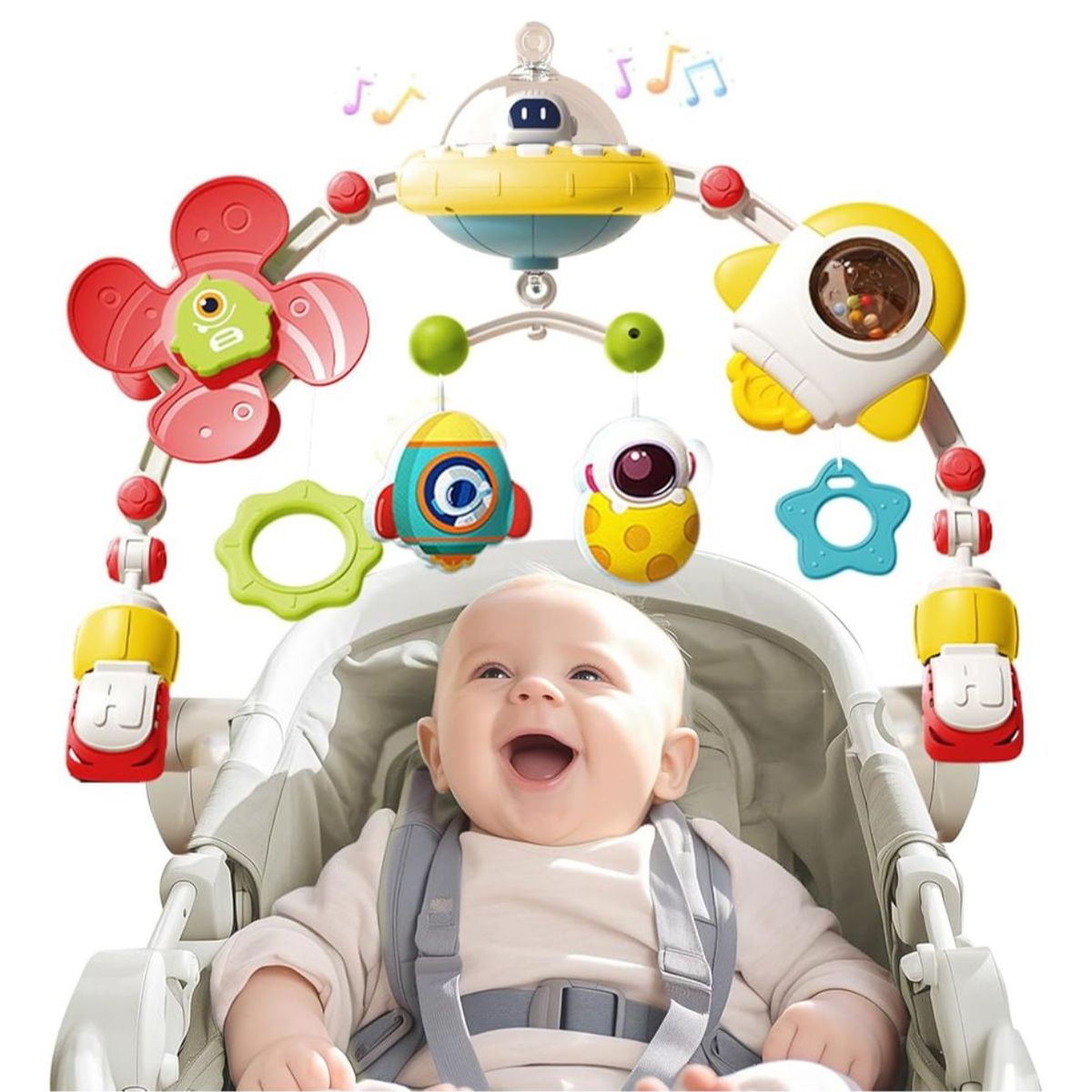 GENERICO - Arco Móvil De Coche Y Cuna De Bebé Con Música Nave Espacial