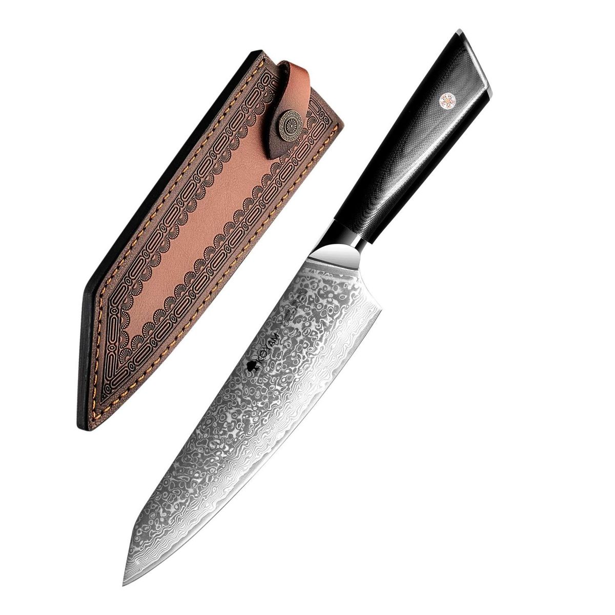 KOYAM - Cuchillo Chef 20cm Acero Damasco 67 Capas Mango G10 c/ Funda