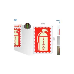 GENERICO - LETRERO DE PVC ADHESIVO EXTINTOR 30X20CM