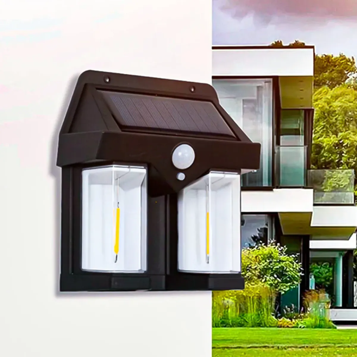 GENERICO - Pack 2 Ampolleta Exterior Solar Foco Sensor Movimiento
