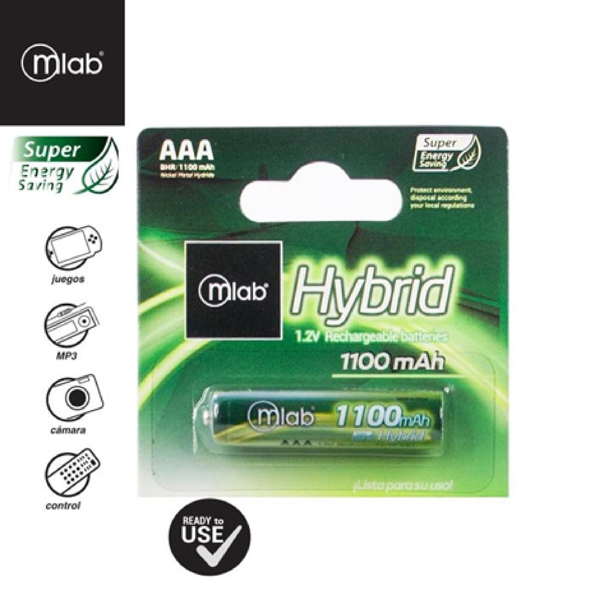 GENERICO - Pilas Recargable Aaa Microlab Hybrid 1100mah Precargadas 5u