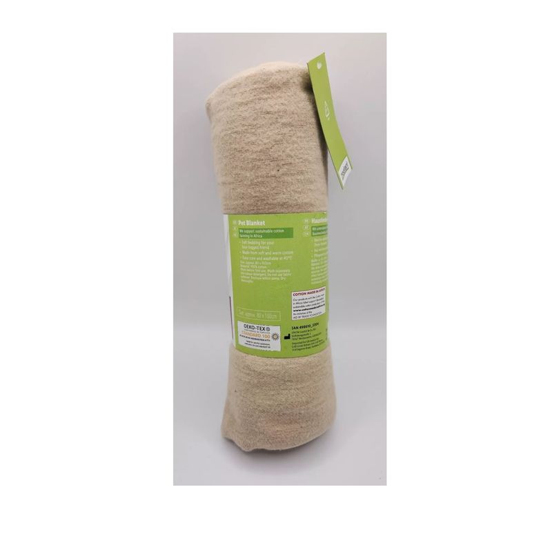 GENERICO - Set 2 mantas BEIGE de franela algodón 100% para mascota
