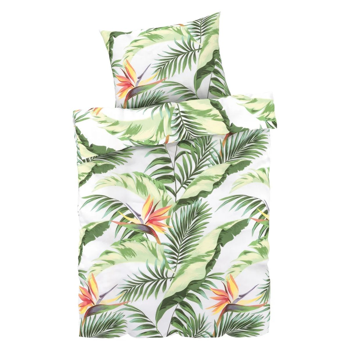 GENERICO - Cubre plumón y funda de cojín 1 PLAZA DISEÑO PARAÍSO 135x200cm