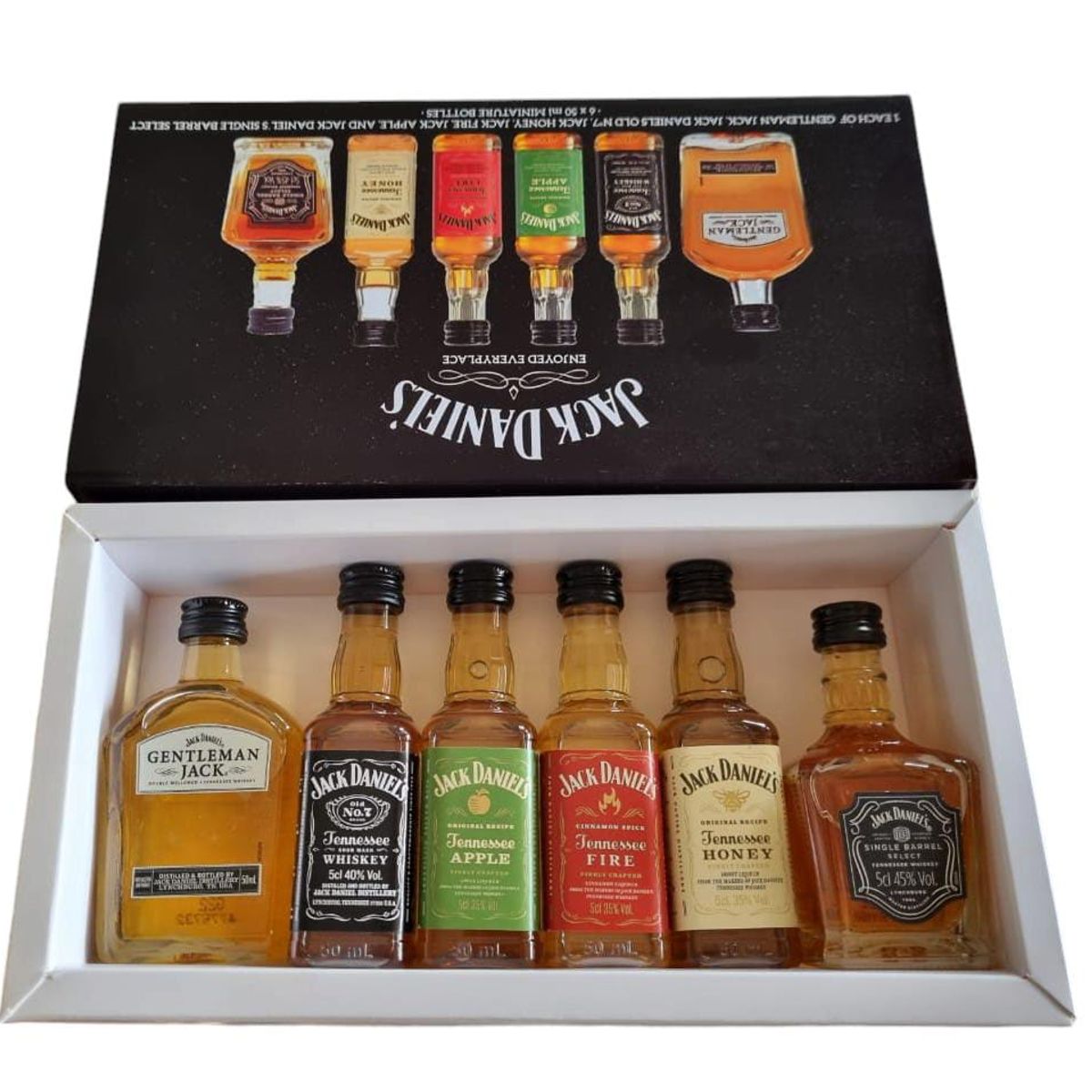 JACK DANIELS - Colección Completa 6 Miniaturas Whisky Jack Daniels en Caja