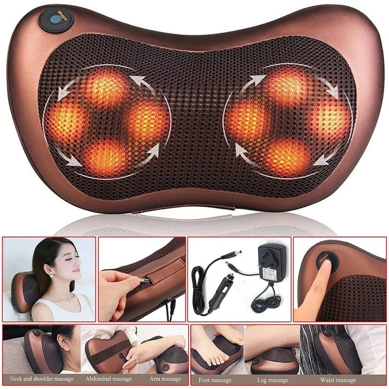 GENERICO - Masajeador Eléctrico Almohada Cojín Lumbar Cuello Piernas