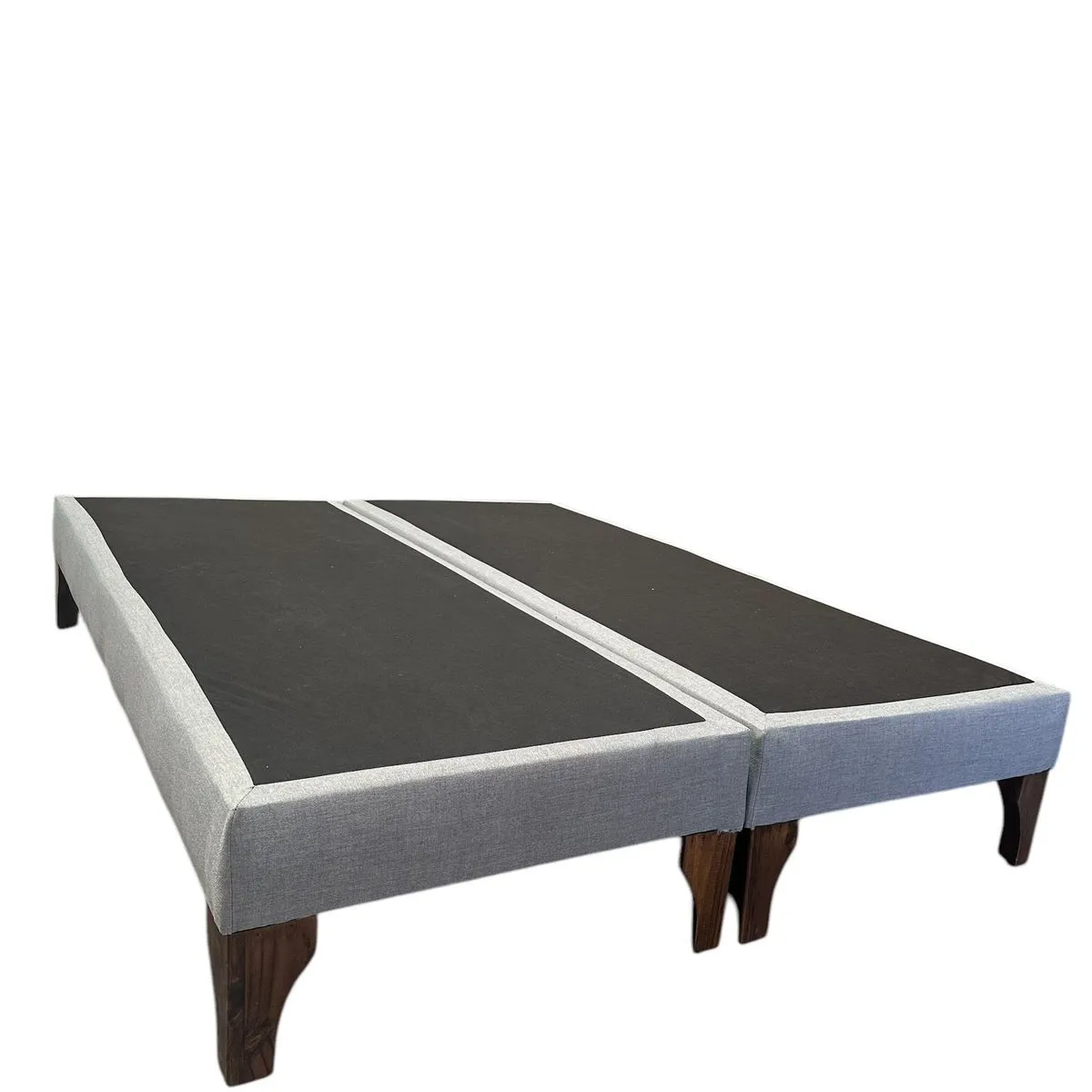 GENERICO - Bases De Camas 2 Plazas Dividida Gris Lino