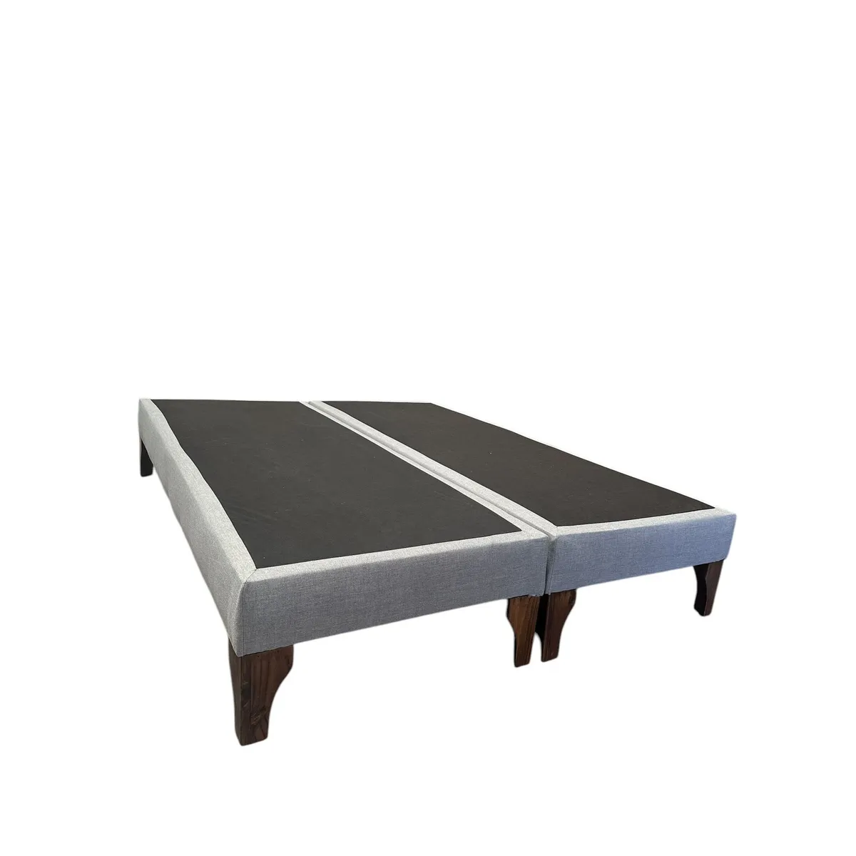GENERICO - Bases De Camas 2 Plazas Dividida Gris Lino