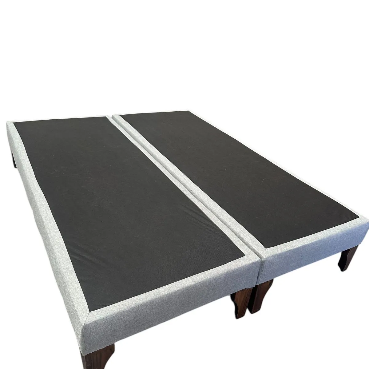GENERICO - Bases De Camas 2 Plazas Dividida Gris Lino
