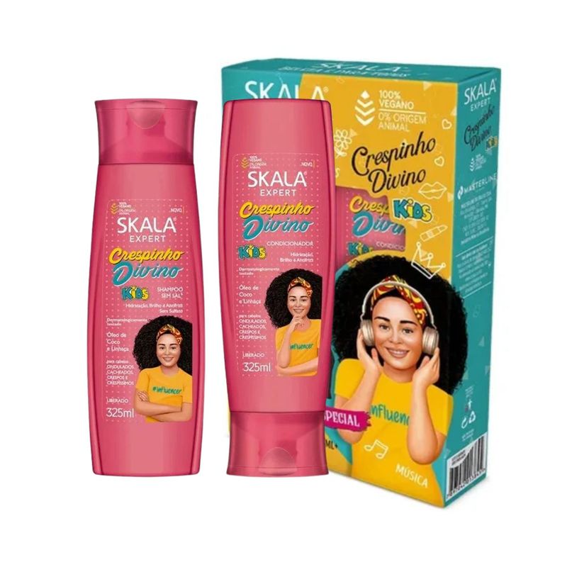 SKALA - Kit Skala Crespinho Divino 650ml Kids Cuidado De Rulos