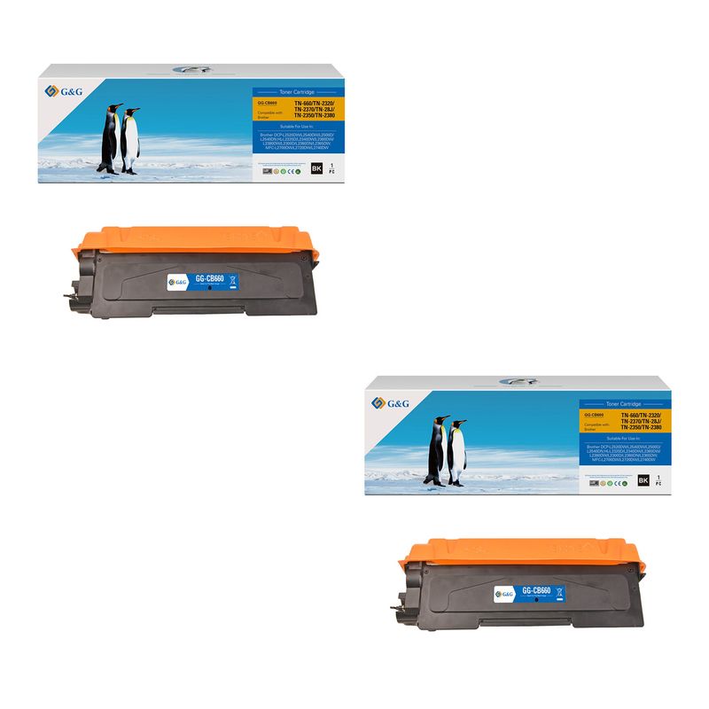 GENERICO - 2 Toner Alternativo Compatible Tn2370 Tn-2370 Tn-2340 Tn-660