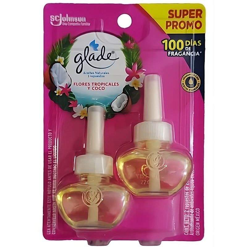 GLADE - Glade Recarga Aceite Tropical Floral Pack 2