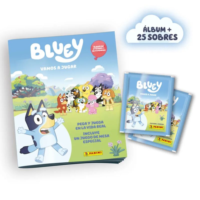 PANINI CHILE - Pack Álbum + Caja 25 Sobres Bluey 2 - Vamos A Jugar