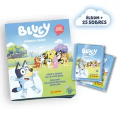 PANINI CHILE - Pack Álbum + Caja 25 Sobres Bluey 2 - Vamos A Jugar