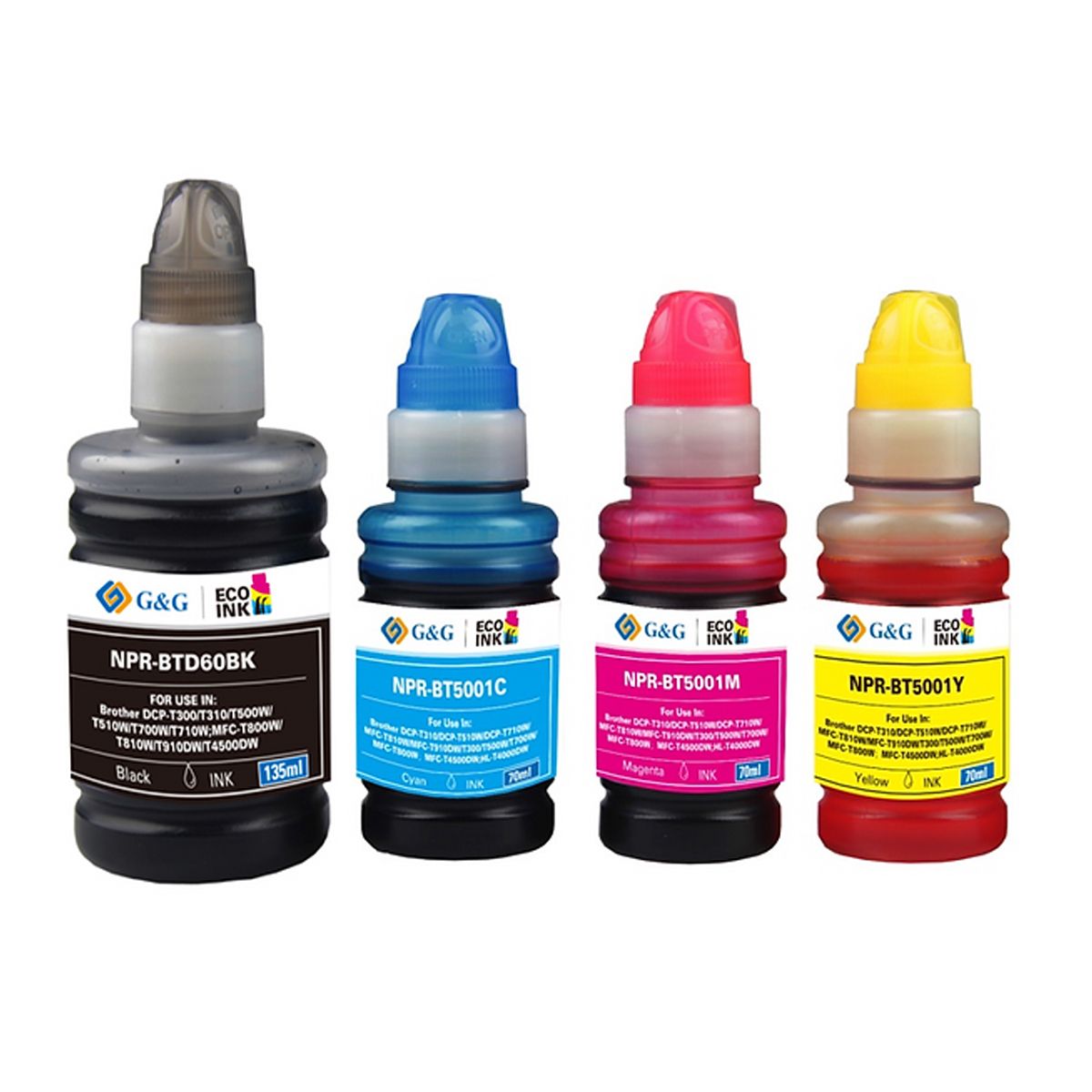 CREA PRINT - Pack Tinta Alternativa Para Brother Btd60bk/bt5001 4 Color