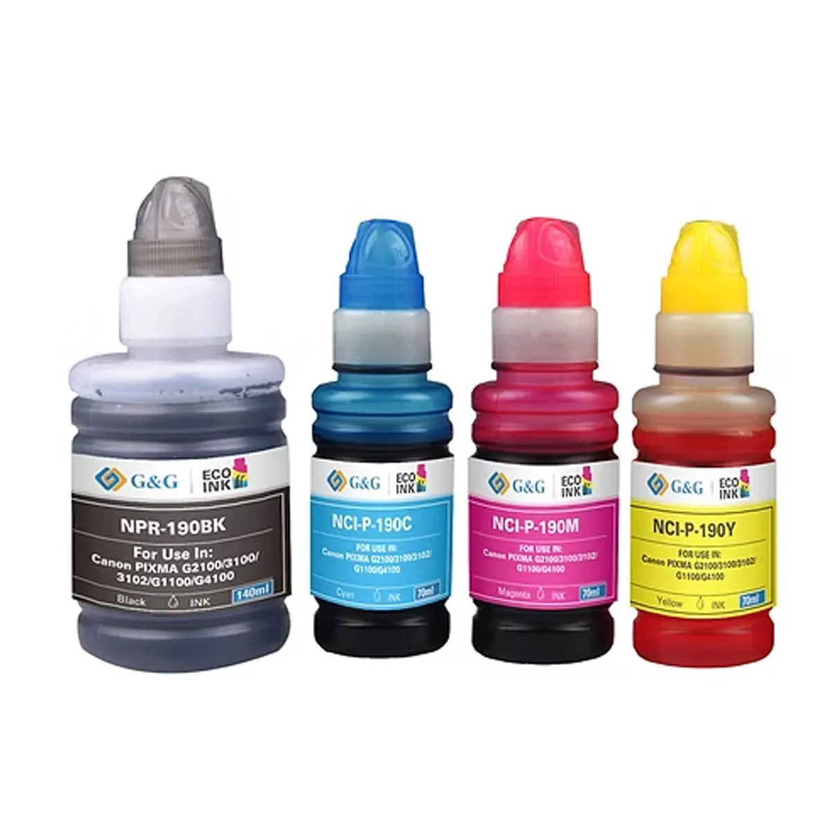 CREA PRINT - 2 Pack Gi-190  4 Colores Para Canon Con G2100 G2110 G3110